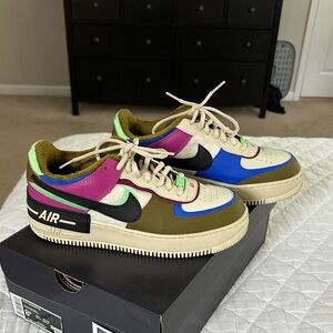 Nike Air Sneakers in Blue, Green, and Purple